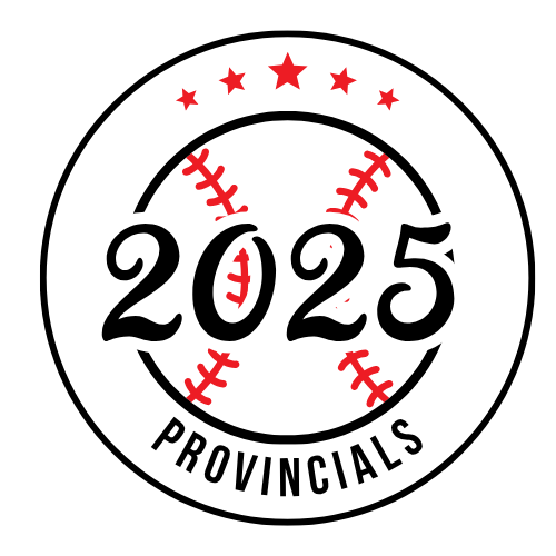 Red and Black Simple Baseball Badge Logo